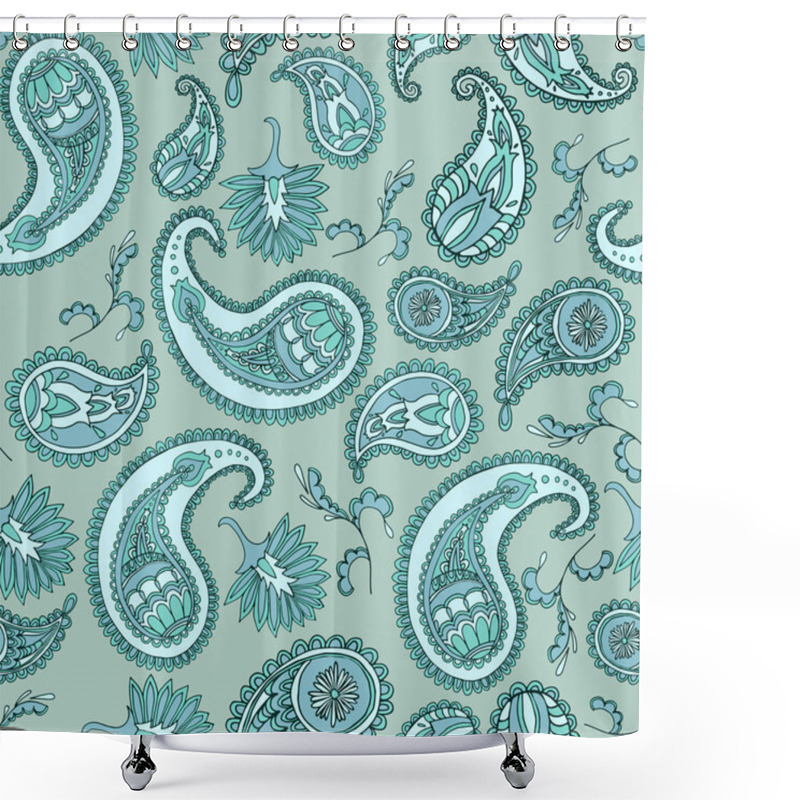 Personality  Seamless Paisley Pattern Shower Curtains