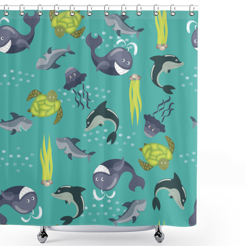 Personality  Marine Seamless Background Shower Curtains