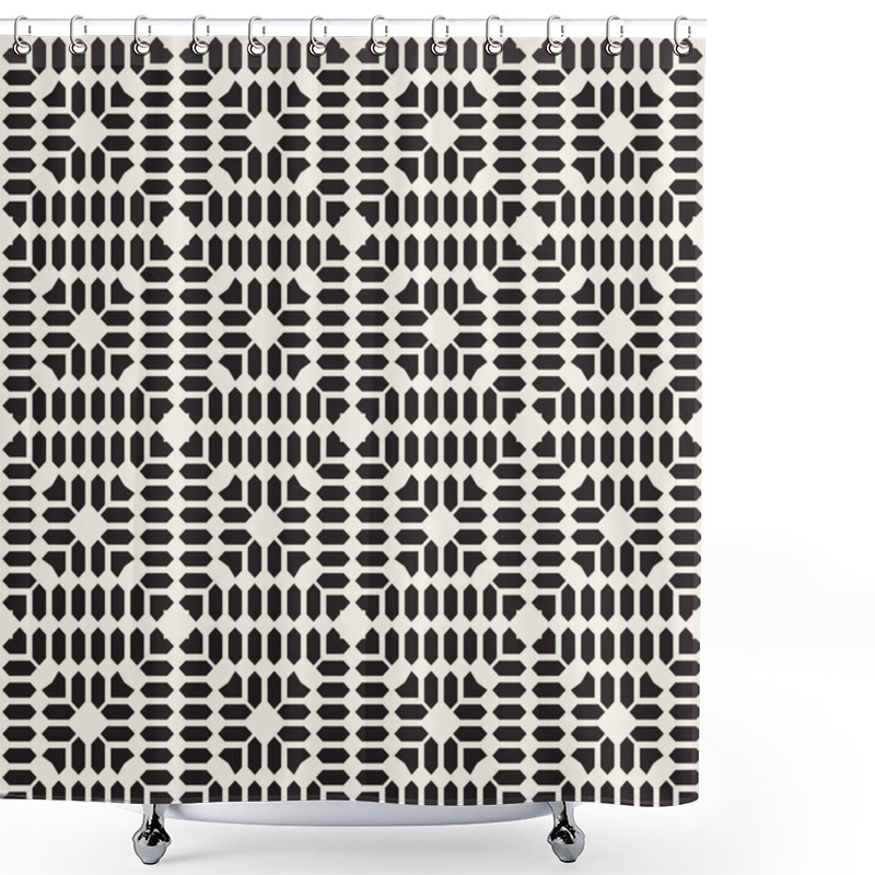 Personality  Seamless Surface Geometric Design. Repeating Tiles Ornament Background. Vector Symmetric Shapes Pattern Shower Curtains