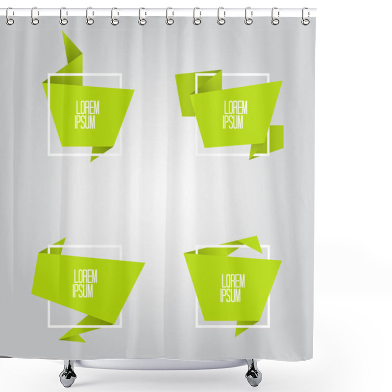 Personality  Abstract Geometric Origami Speech Bubbles. Shower Curtains