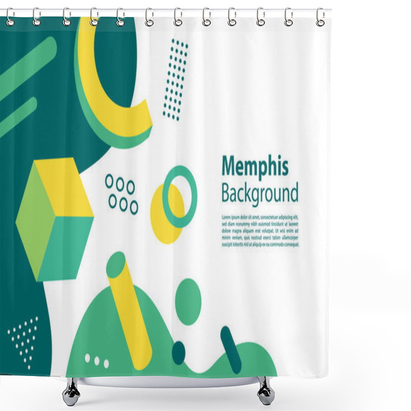 Personality  Geometric Design And Memphis Style Elements. Graphic Design Element. Vector Illustration Shower Curtains