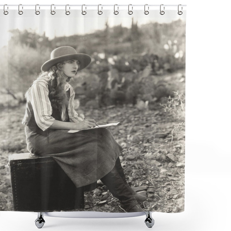 Personality  Woman Gathering Her Thoughts Shower Curtains