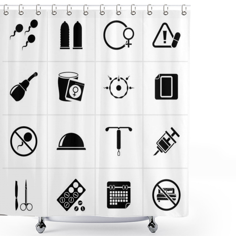 Personality  Black Pregnancy And Contraception Icons  Shower Curtains