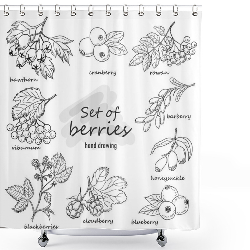 Personality  Set Of Forest Berries Shower Curtains