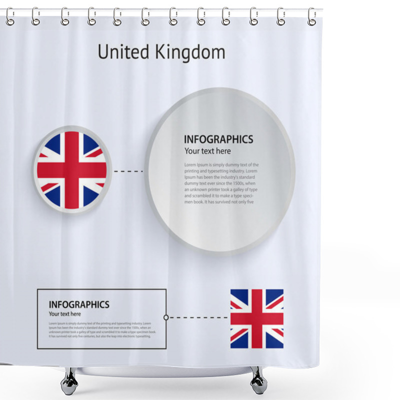 Personality  United Kingdom Country Set Of Banners. Shower Curtains