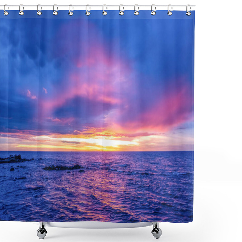 Personality  Sunset Over Water View Shower Curtains