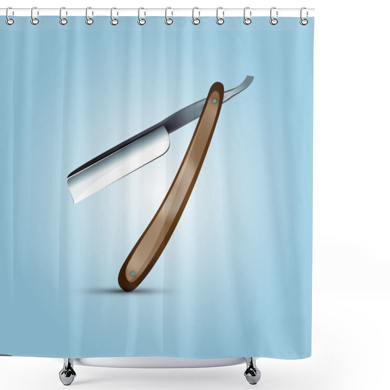 Personality  Barber Knife. Vector Illustration.  Shower Curtains