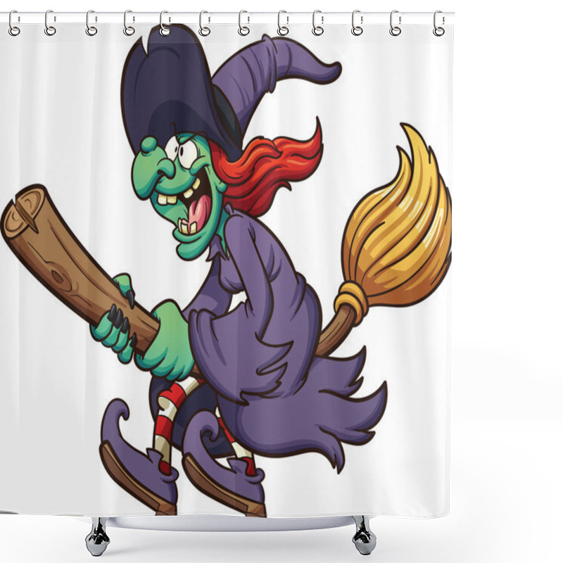 Personality  Crazy Cartoon Witch Shower Curtains