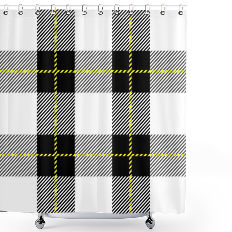 Personality  Black And White Tartan Plaid Pattern  Shower Curtains