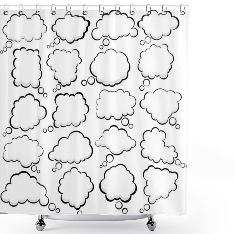 Personality  Comic Cloud Speech Bubbles. Shower Curtains