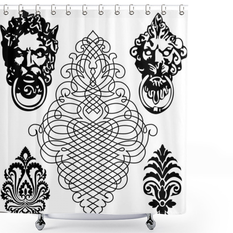 Personality  The Vector Medieval Symbol Set Shower Curtains