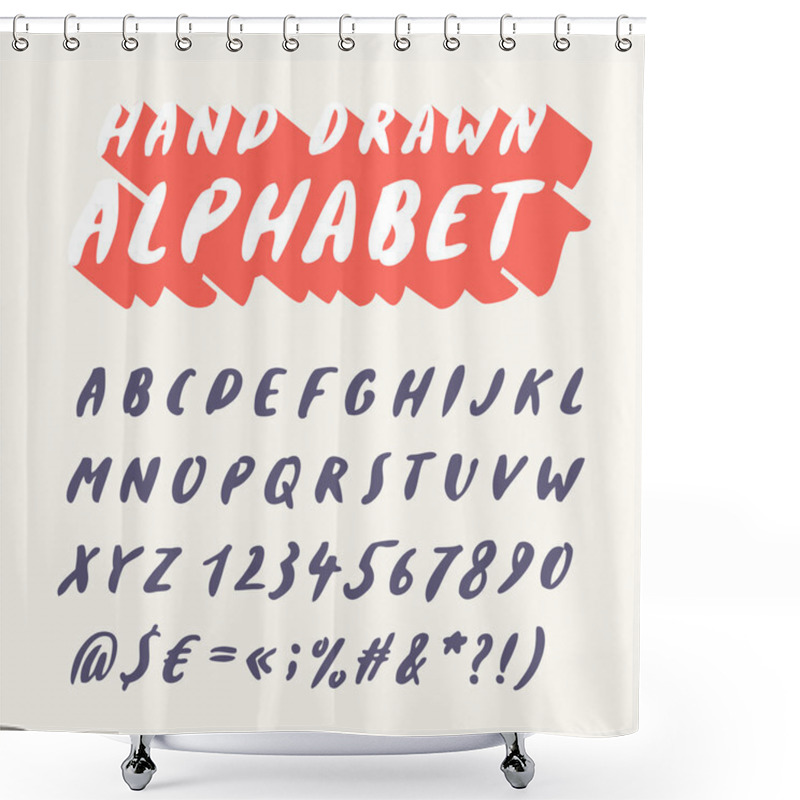 Personality  Hand Drawn Alphabet. Shower Curtains