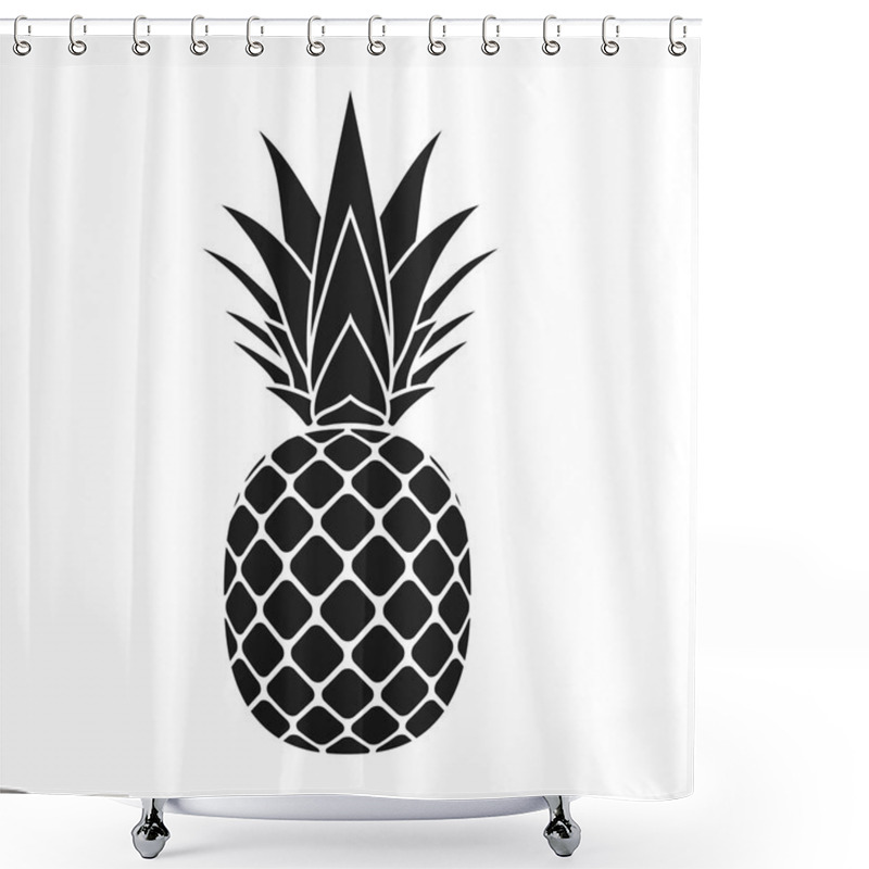 Personality  Pineapple Leaf Icon Gray Shower Curtains