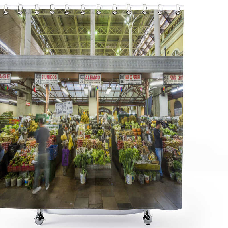 Personality  BRAZIL, NOVEMBER 2017: Public Market In The Historic Downtown Of Porto Alegre, Rio Grande Do Sul, Brazil Shower Curtains