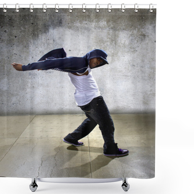 Personality  Black Male Dancing Hip Hop Shower Curtains