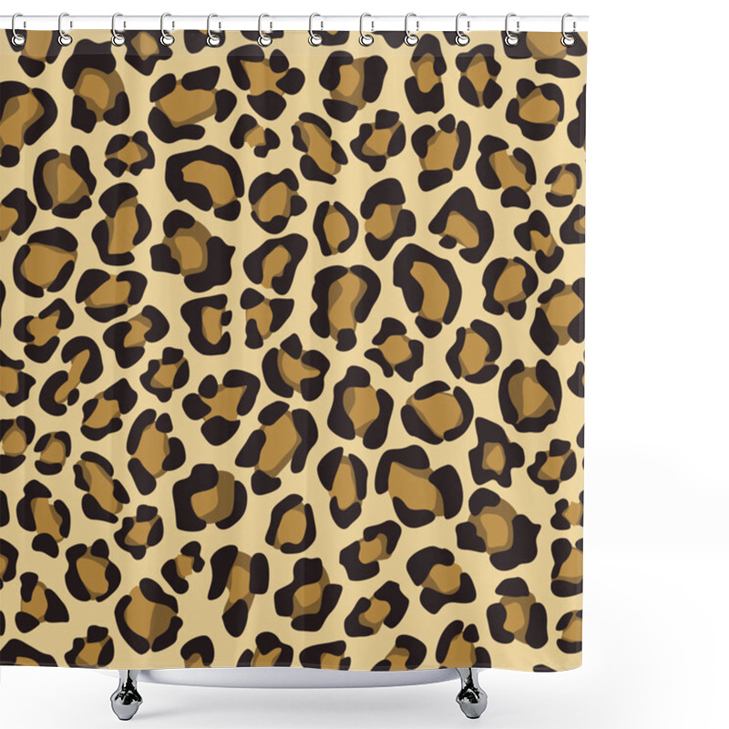 Personality  Seamless Background With Leopard Skin Pattern Shower Curtains