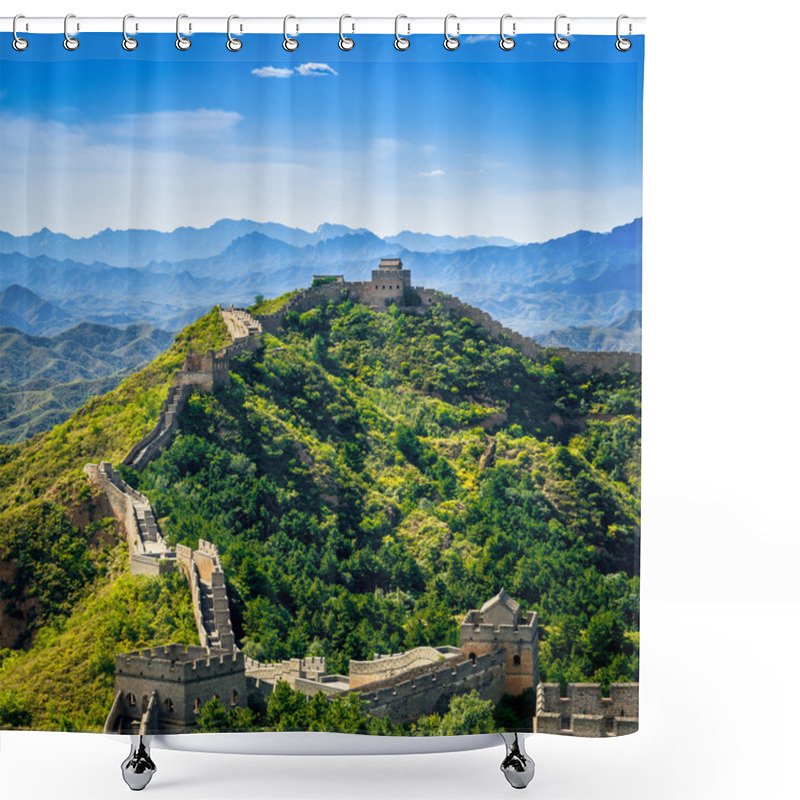 Personality  Great Wall Of China In Summer Day, Jinshanling Section Near Beijing Shower Curtains