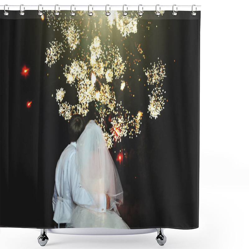 Personality  Wedding Fireworks Shower Curtains