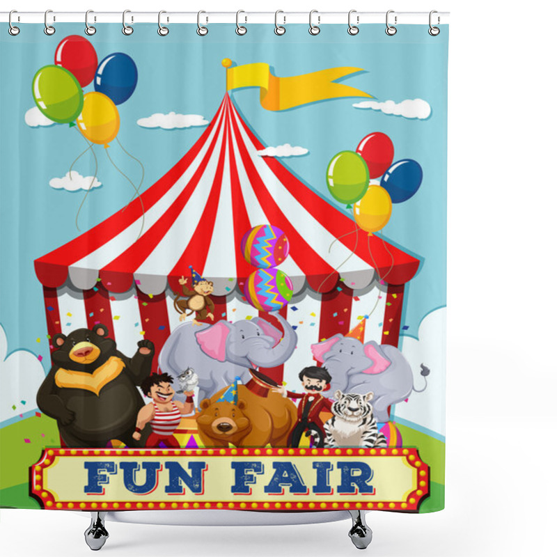 Personality  People And Animals At The Fun Fair Shower Curtains