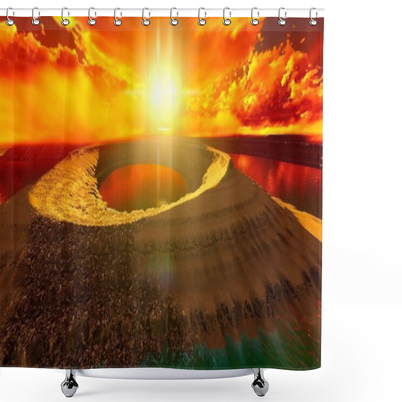 Personality  Volcanic Landscape Panorama Shower Curtains