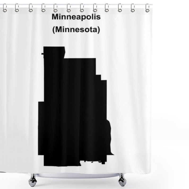 Personality  Minneapolis (Minnesota) Blank Outline Map Shower Curtains