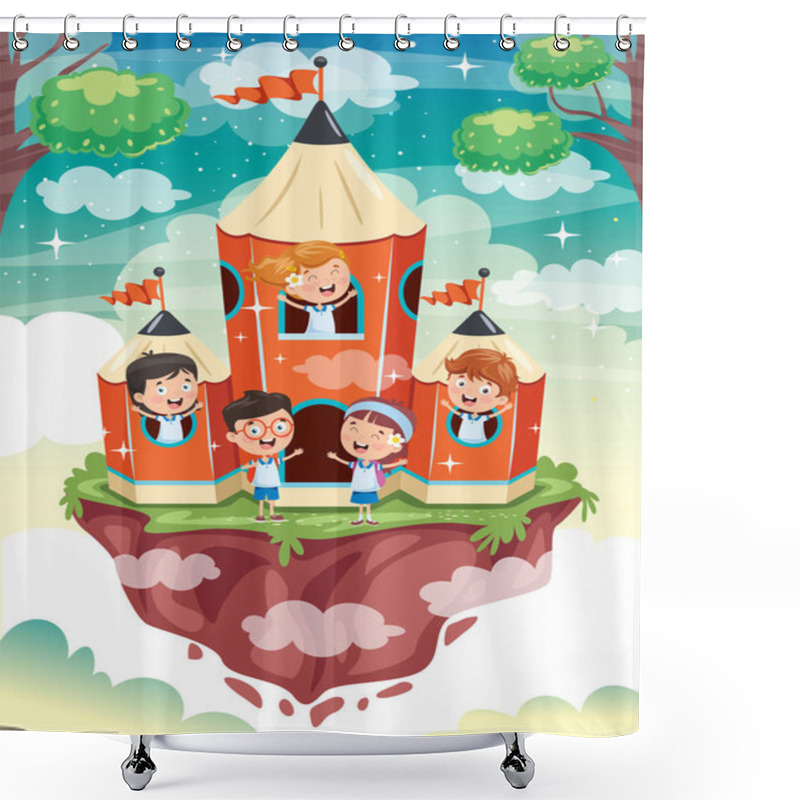 Personality  Magic Concept Design With Funny Children Shower Curtains