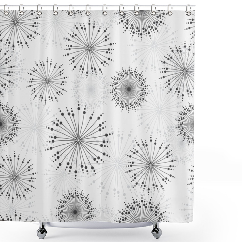 Personality  Vector Seamless Pattern With Stylized Flowers.  Shower Curtains