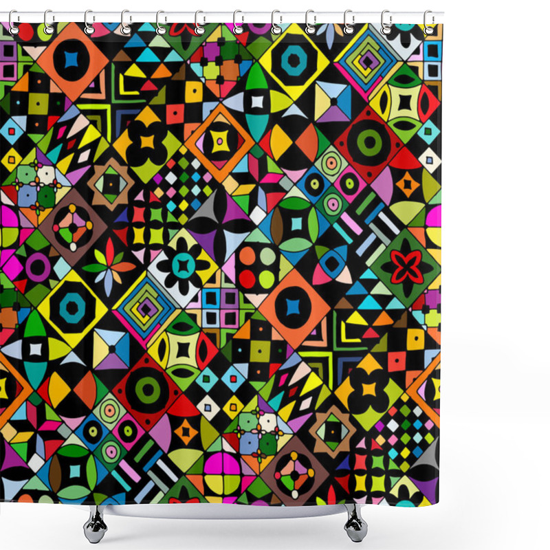 Personality  Abstract Geometric Seamless Pattern For Your Design Shower Curtains