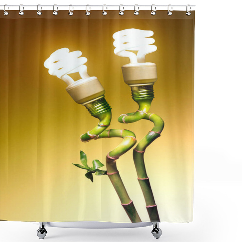 Personality  Two Economy Lamps As Flowers Shower Curtains