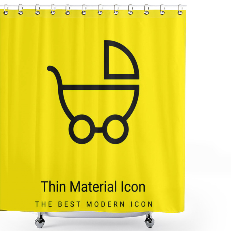 Personality  Baby Transport Side View Minimal Bright Yellow Material Icon Shower Curtains