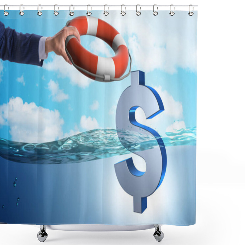 Personality  Businessman Saving American Dollar Currency From Inflation Shower Curtains