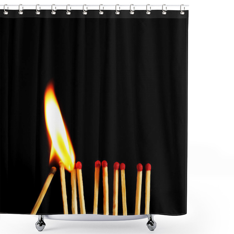 Personality  Burning Matches Close Up Shower Curtains