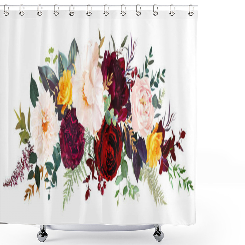 Personality  Luxurios Autumn Vector Design Banner Bouquet Shower Curtains