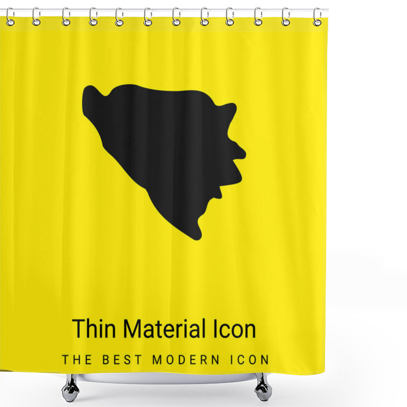 Personality  Bosnia And Herzegovina Minimal Bright Yellow Material Icon Shower Curtains