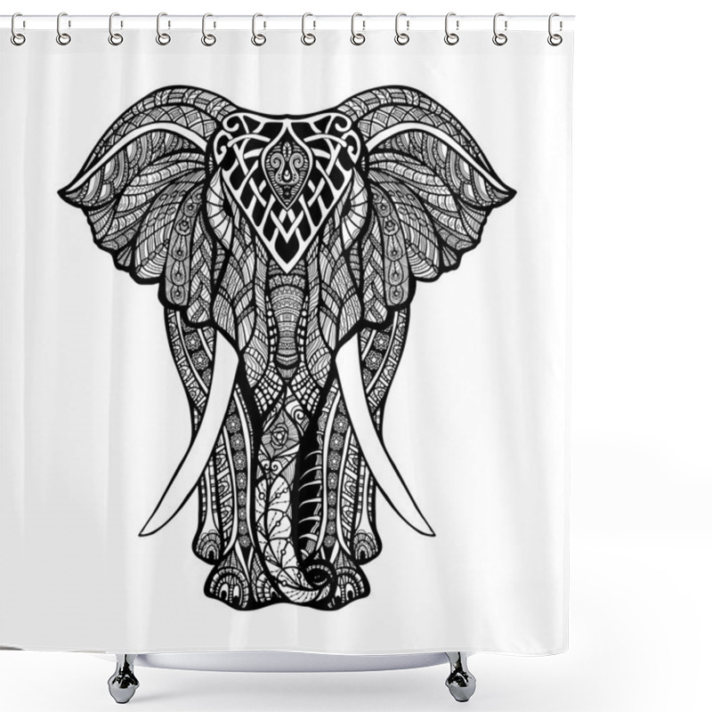 Personality  Decorative Elephant Illustration Shower Curtains