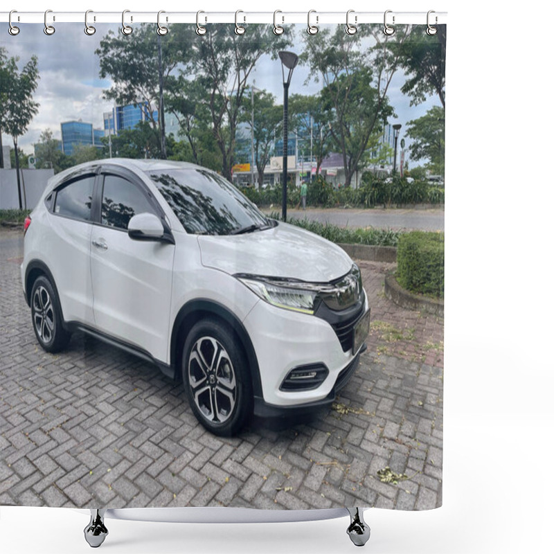 Personality  Indonesia, Surakarta, October 25, 2022, Honda HR-V Is A Subcompact Crossover SUV Produced By Honda Of Japan Shower Curtains