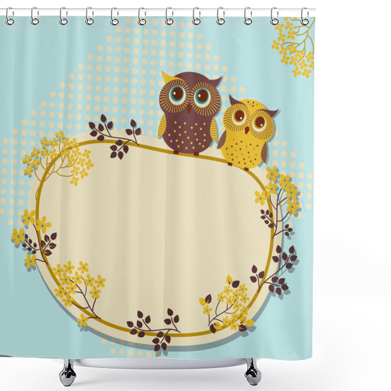 Personality  Owls Greeting Card Shower Curtains