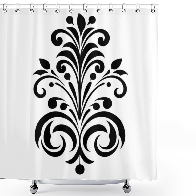 Personality  Ornament, Engraving, Border, Floral Retro Pattern, Antique Style, Acanthus, Foliage Swirl Decorative Design Element Eps 10 Shower Curtains