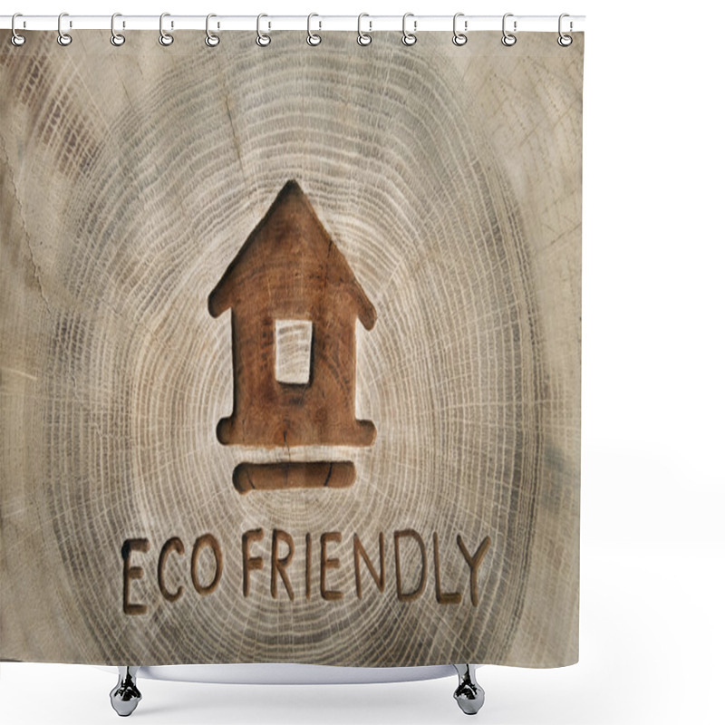 Personality  Ecological Theme, Eco-friendly House. Eco Construction. A Family Shower Curtains