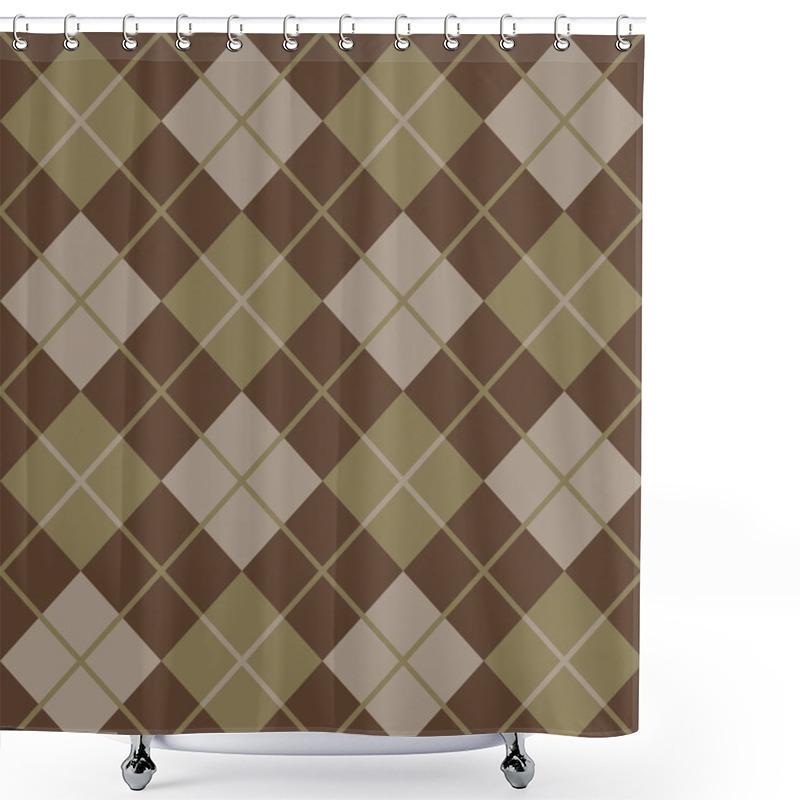 Personality  Argyle Pattern_Brown Shower Curtains