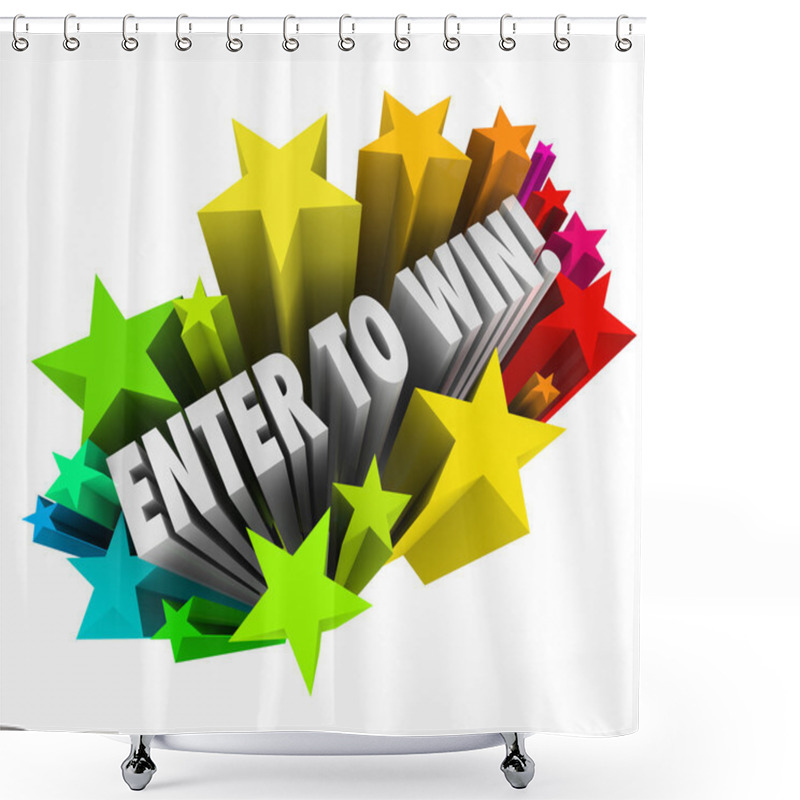 Personality  Enter To Win Stars Fireworks Contest Raffle Entry Jackpot Shower Curtains