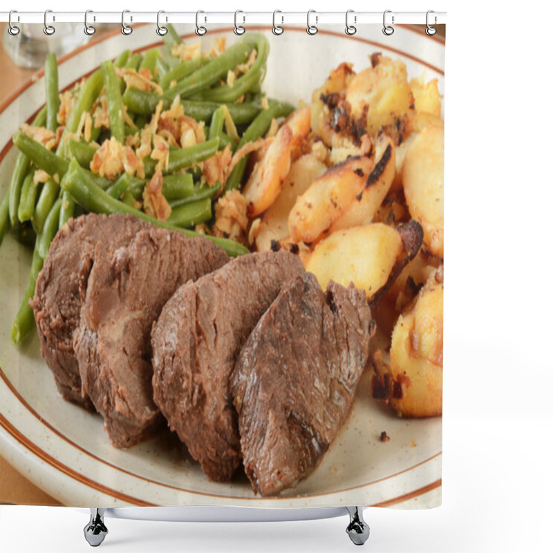 Personality  Roast Beef And Garlic Potatoes Shower Curtains