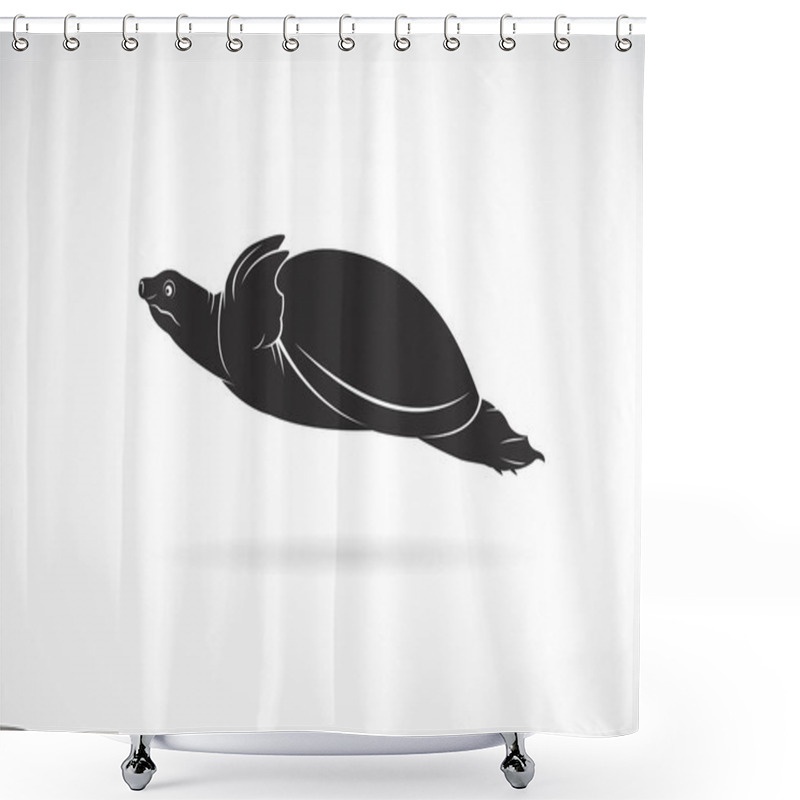 Personality  Vector Of Soft-shelled Turtle (Trionychidae) On White Background. Shower Curtains