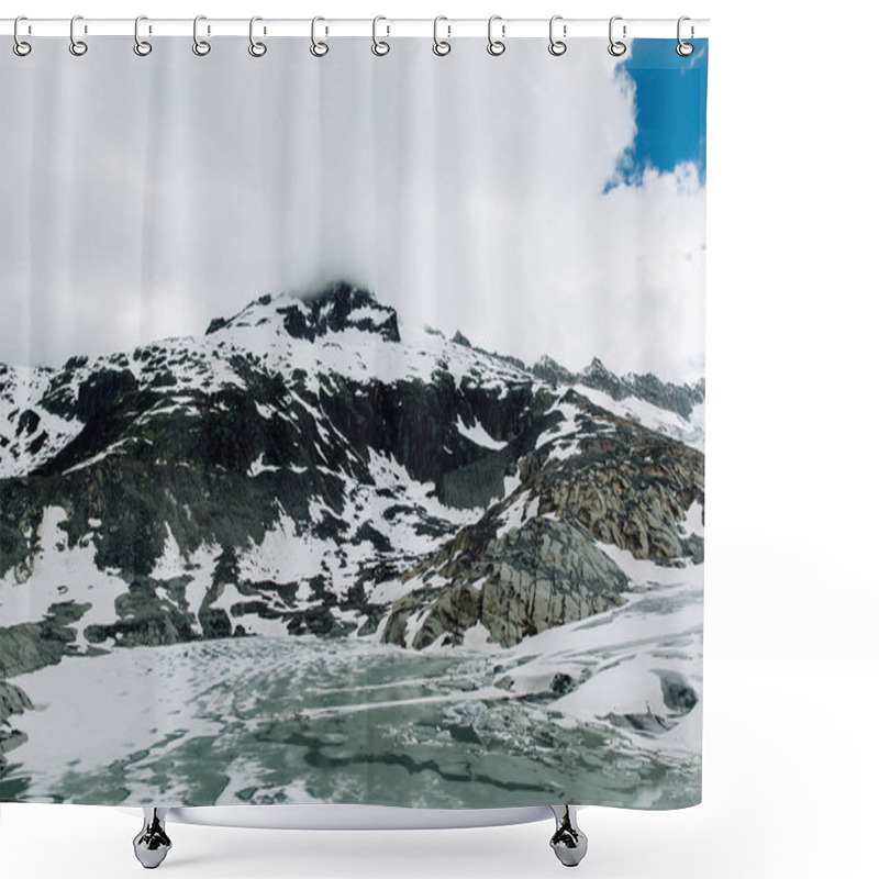 Personality  Rhone Glacier In Swiss Alps At Summer Time Shower Curtains