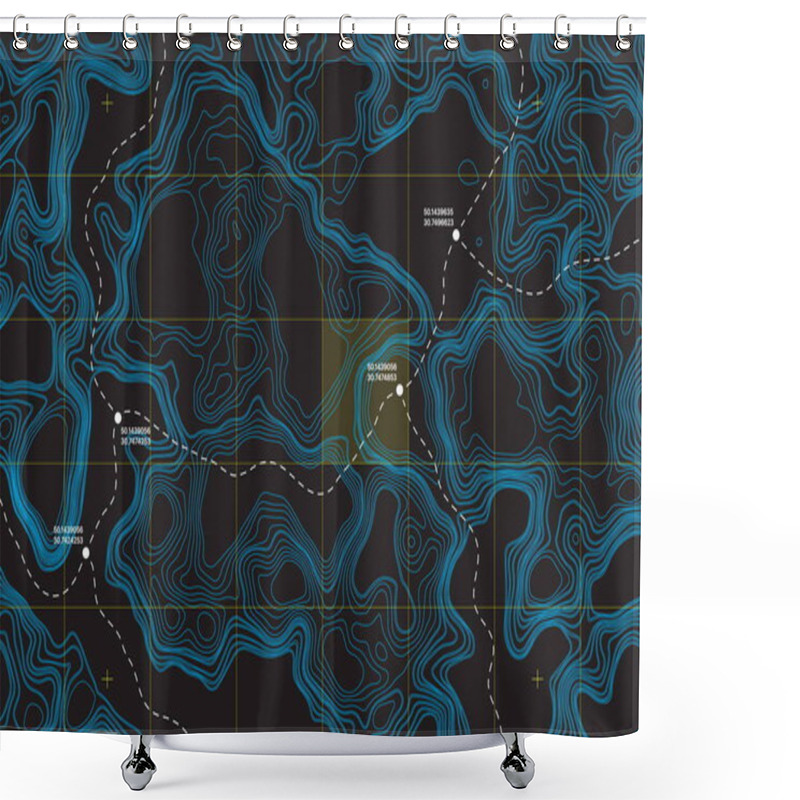 Personality  Conceptual Vector Topographic Map Shower Curtains