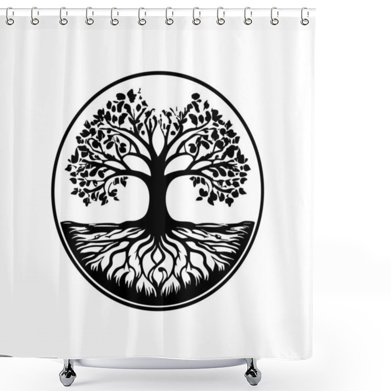 Personality  Abstract Tree Illustration Art Design For Social Media Template Backgrounds. Shower Curtains