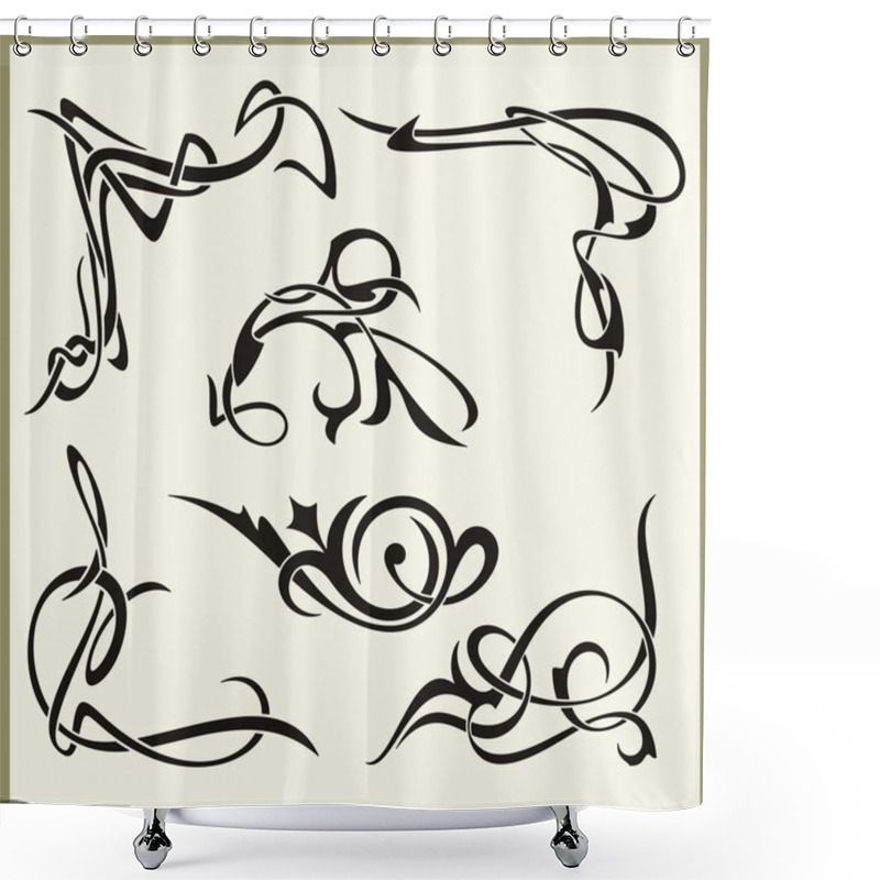 Personality  Exquisite Scroll Ornamental Designs Shower Curtains