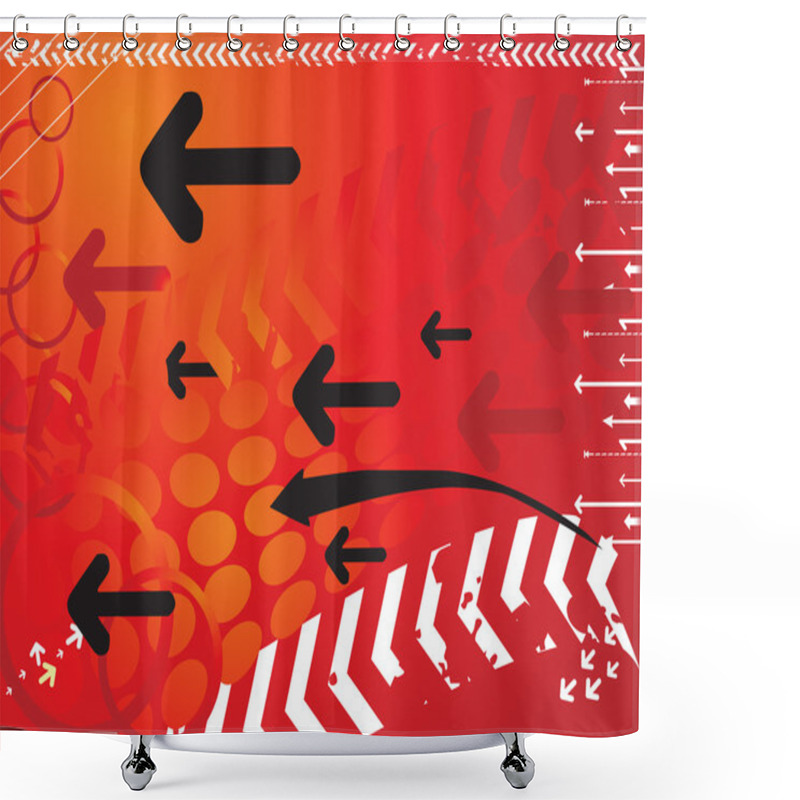 Personality  Technology Background In Red Shower Curtains