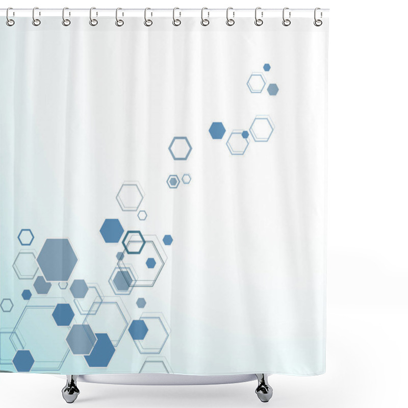 Personality  Abstract Hexagonal Structures Shower Curtains