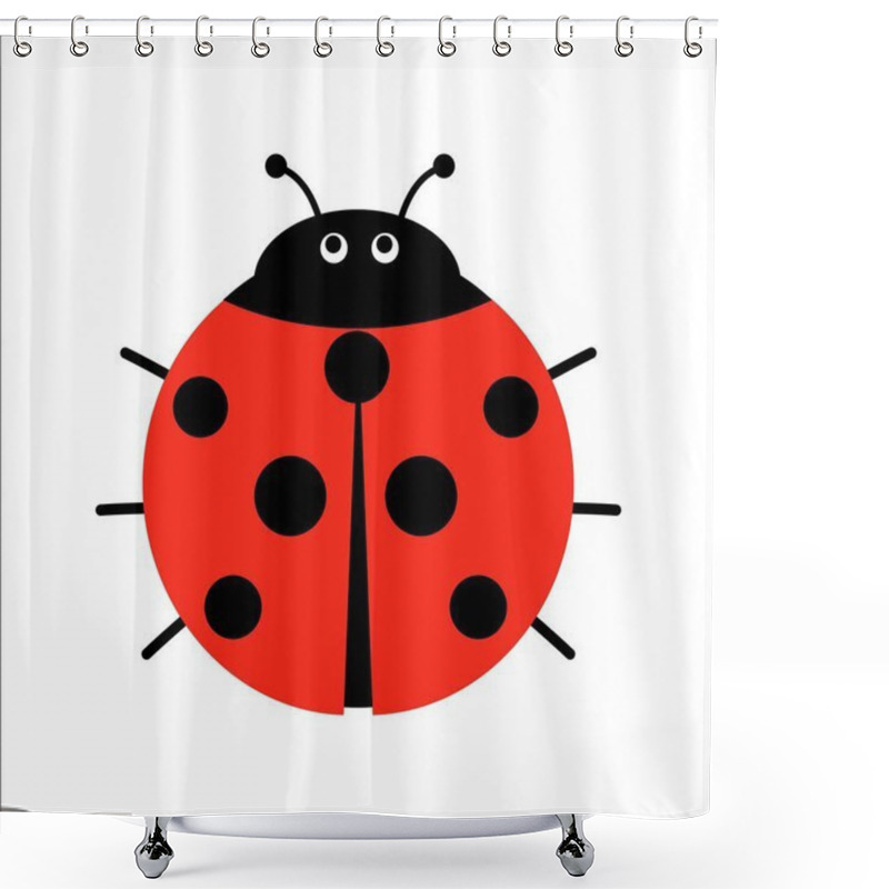 Personality  Cute Ladybug Vector Illustration In Flat Style. Cartoon Beetle Ladybug Isolated From The Background. Shower Curtains